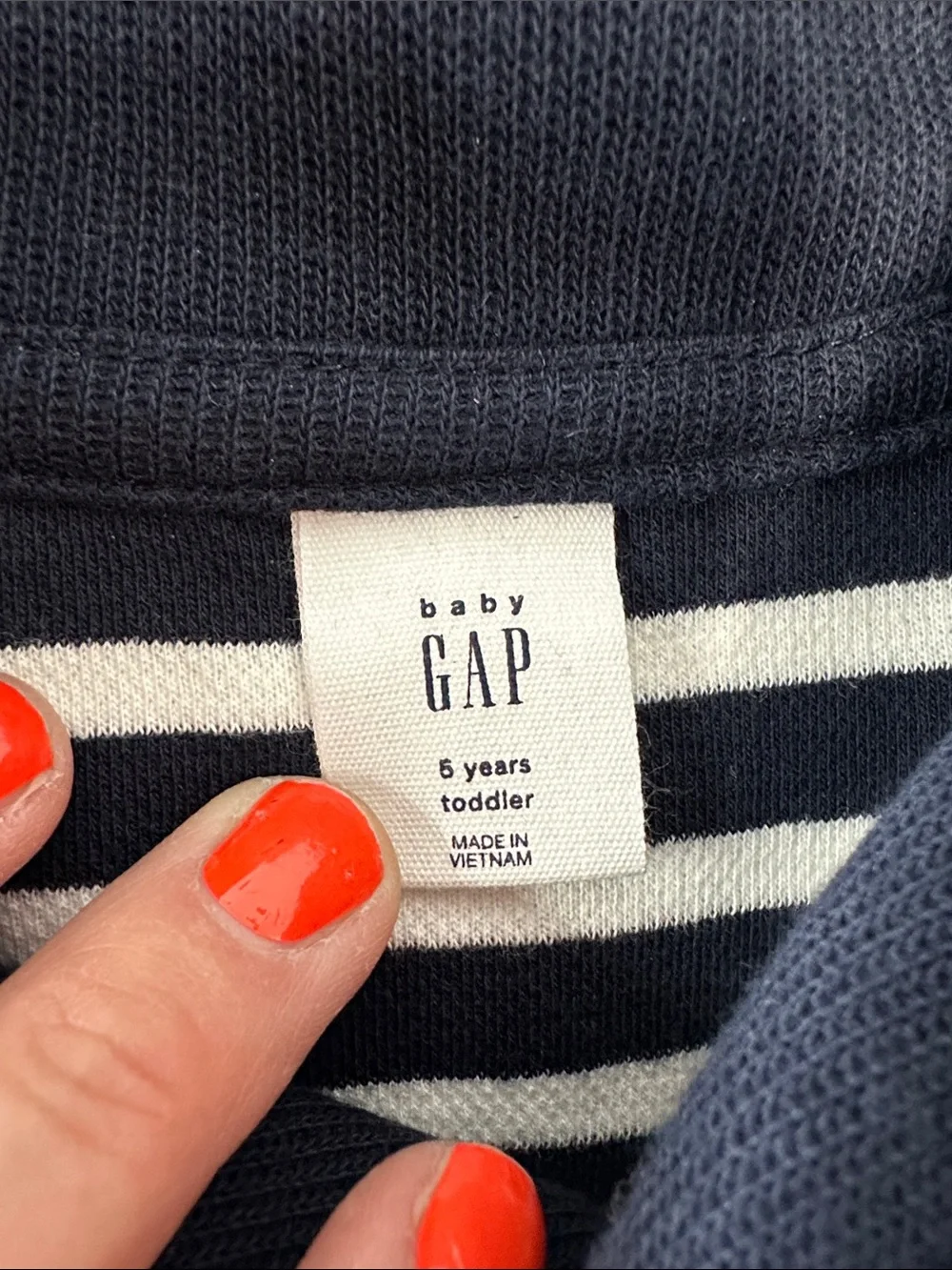 Baby GAP Navy & White Striped Shawl-Collar Turtleneck Sweater 5t